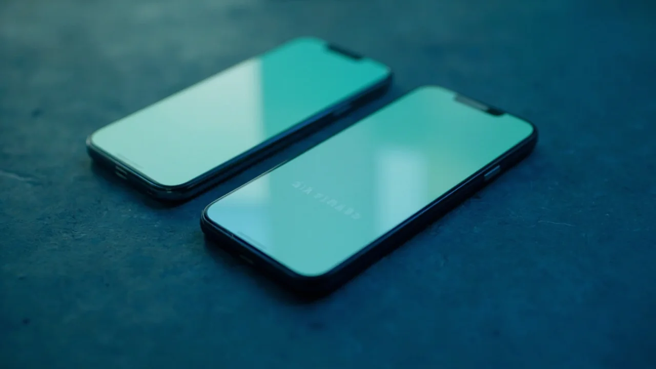 Three devices side by side on a wooden desk showing a card-game interface.